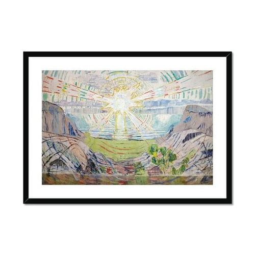 The Sun by Edvard Munch. Print Framed Mounted / 14x11