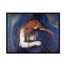 Load image into Gallery viewer, Vampire by Edvard Munch. Print Framed Unmounted / 16x12&quot; (40x30cm) / Black - Exact Art
