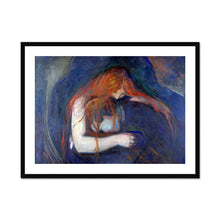 Load image into Gallery viewer, Vampire by Edvard Munch. Print Framed Mounted / 16x12&quot; (40x30cm) / Black - Exact Art
