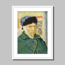 Load image into Gallery viewer, Self Portrait with Bandaged Ear by Vincent van Gogh. Print Framed Mounted / 11x14&quot; (28x35.5cm) / White - Exact Art
