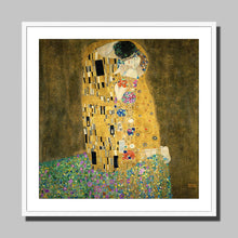Load image into Gallery viewer, The Kiss by Gustav Klimt. Print Framed Mounted / 12x12&quot; (30x30cm) / White - Exact Art
