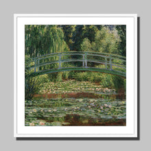 Load image into Gallery viewer, The Japanese Footbridge and the Water Lily Pond by Claude Monet. Print Framed Mounted / 12x12&quot; (30x30cm) / White - Exact Art

