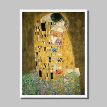 Load image into Gallery viewer, The Kiss by Gustav Klimt. Print Framed Unmounted / 11x14&quot; (28x35.5cm) / White - Exact Art
