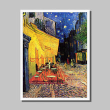 Load image into Gallery viewer, Cafe Terrace, Arles at Night by Vincent van Gogh. Print Framed Unmounted / 11x14&quot; (28x35.5cm) / White - Exact Art
