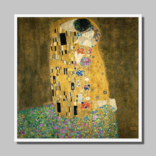 Load image into Gallery viewer, The Kiss by Gustav Klimt. Print Framed Unmounted / 12x12&quot; (30x30cm) / White - Exact Art
