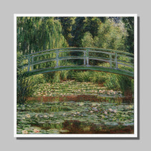 Load image into Gallery viewer, The Japanese Footbridge and the Water Lily Pond by Claude Monet. Print Framed Unmounted / 12x12&quot; (30x30cm) / White - Exact Art
