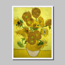 Load image into Gallery viewer, Sunflowers On Yellow by Vincent van Gogh. Print Framed Unmounted / 11x14&quot; (28x35.5cm) / White - Exact Art

