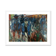 Load image into Gallery viewer, Workers Returning Home by Edvard Munch. Print Framed Mounted / 16x12&quot; (40x30cm) / White - Exact Art
