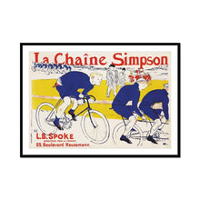 Load image into Gallery viewer, La Chaine Simpson by Henri de Toulouse-Lautrec. Black / Print Framed Mounted / 14x11&quot; (35.5x28cm) - Exact Art
