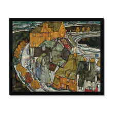 Load image into Gallery viewer, Crescent Of Houses by Egon Schiele. Print Framed Unmounted / 16x12&quot; (40x30cm) / Black - Exact Art

