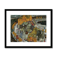 Load image into Gallery viewer, Crescent Of Houses by Egon Schiele. Print Framed Mounted / 14x11&quot; (35.5x28cm) / Black - Exact Art
