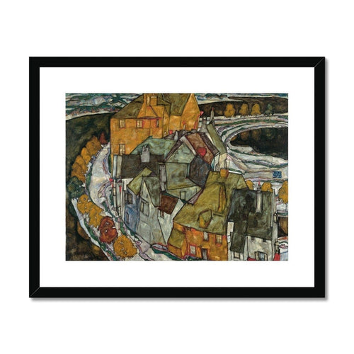 Crescent Of Houses by Egon Schiele. Print Framed Mounted / 14x11