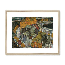 Load image into Gallery viewer, Crescent Of Houses by Egon Schiele. Print Framed Mounted / 14x11&quot; (35.5x28cm) / Natural - Exact Art
