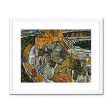 Load image into Gallery viewer, Crescent Of Houses by Egon Schiele. Print Framed Mounted / 14x11&quot; (35.5x28cm) / White - Exact Art
