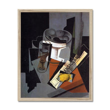 Load image into Gallery viewer, Still Life with Newspaper by Juan Gris. 11x14&quot; (28x35.5cm) / Print Framed Unmounted / Natural - Exact Art
