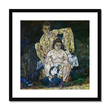 Load image into Gallery viewer, The Family by Egon Schiele. Print Framed Mounted / 12x12&quot; (30x30cm) / Black - Exact Art
